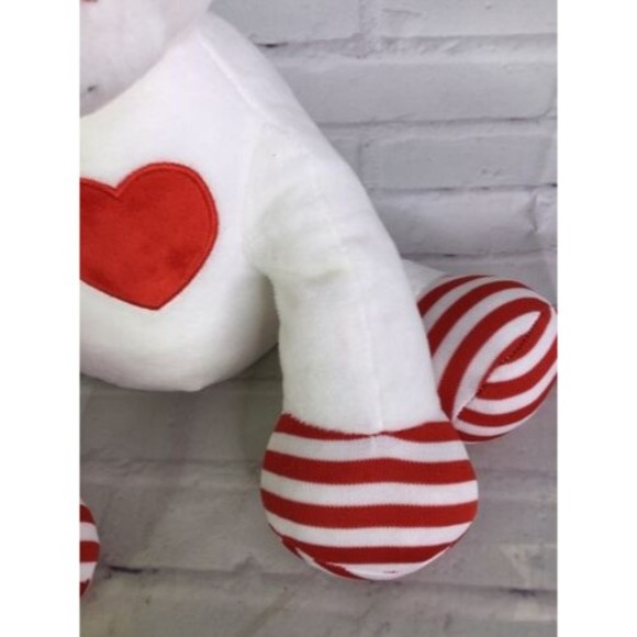 Cuddle & Friends Peppermint Unicorn White Red Heart Striped Plush Stuffed Animal - Picture 3 of 10